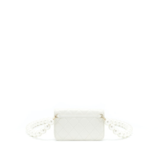 Chanel Grant Pearl Crush Mini Crossbody Bag Lambskin White L