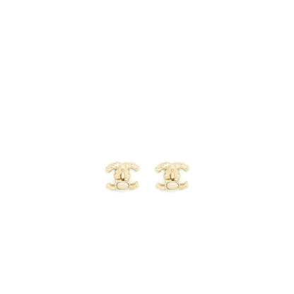 Chanel Mini CC Logo Earrings With Crystals L
