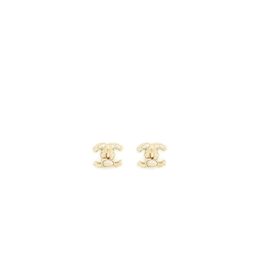 Chanel Mini CC Logo Earrings With Crystals L