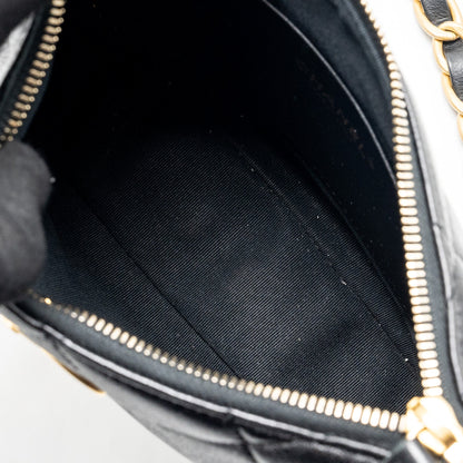 Chanel 23K hobo bag with adjustable chain lambkin black  (microchip)
