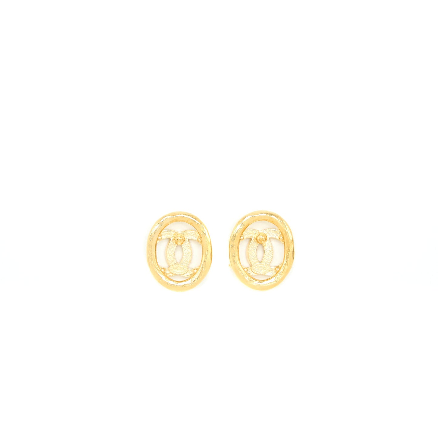 Chanel CC Logo Earring With Crystal Gold Tone