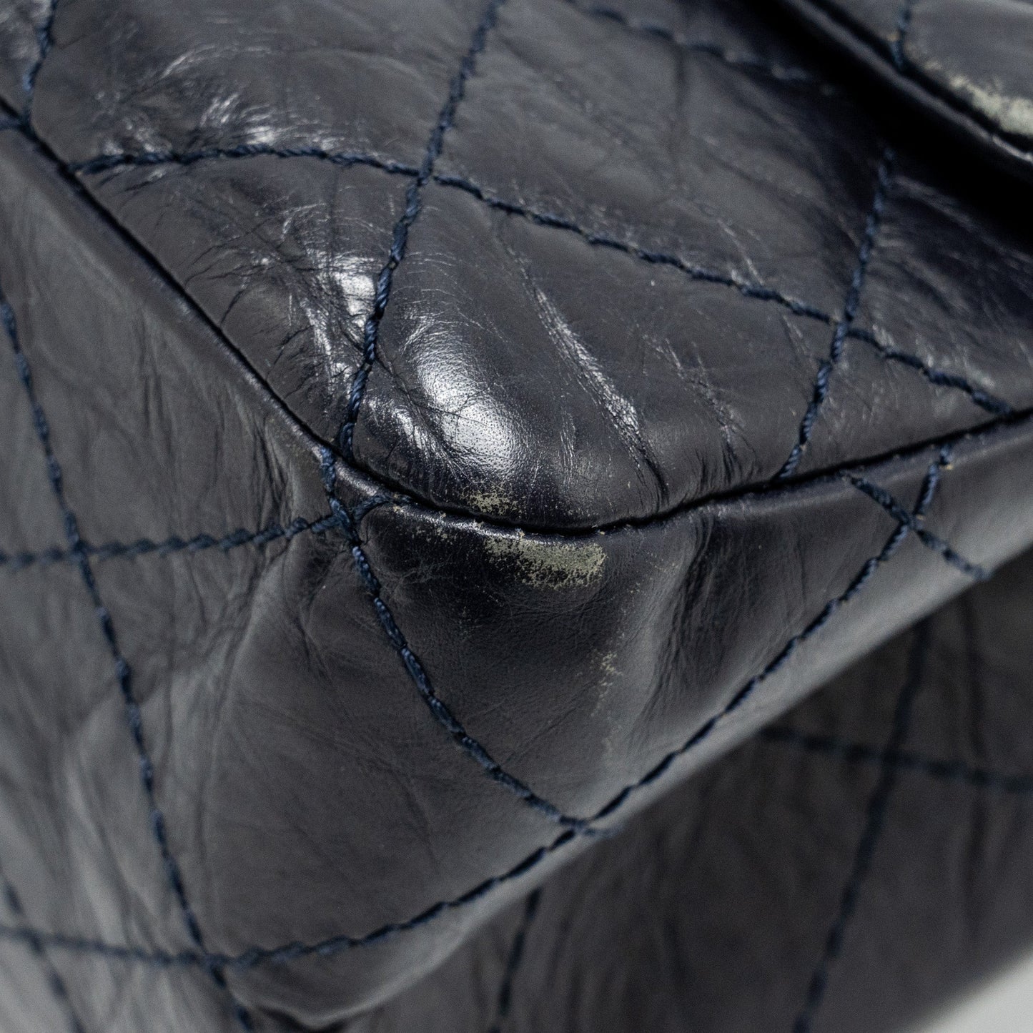 Chanel Maxi 2.55 Reissue Flap Bag Aged Calfskin Dark Blue Ruthenium Hardware