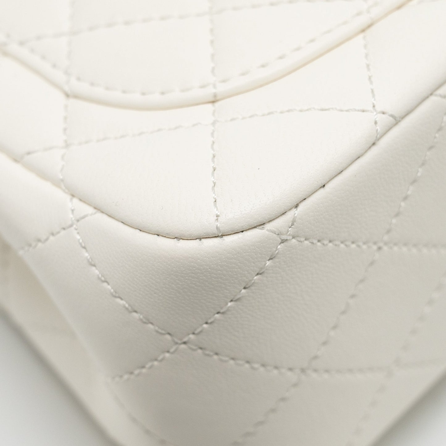 Chanel Pearl Crush Mini Square Lambskin White  (microchip)