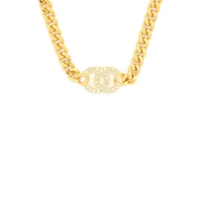 Chanel CC Logo Choker With Crystal Gold Tone