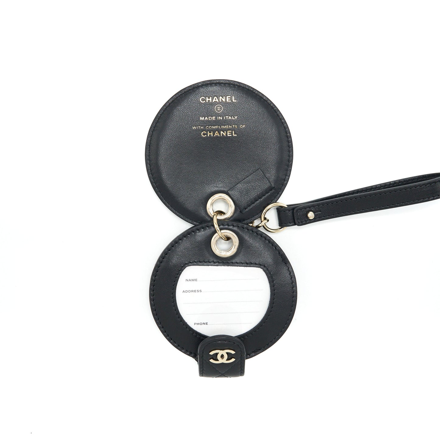 Chanel Quilted Luggage Tag Lambskin black L