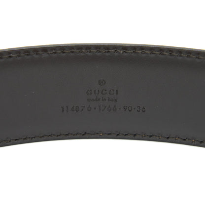 Gucci GG Buckle Leather Belt White Size90
