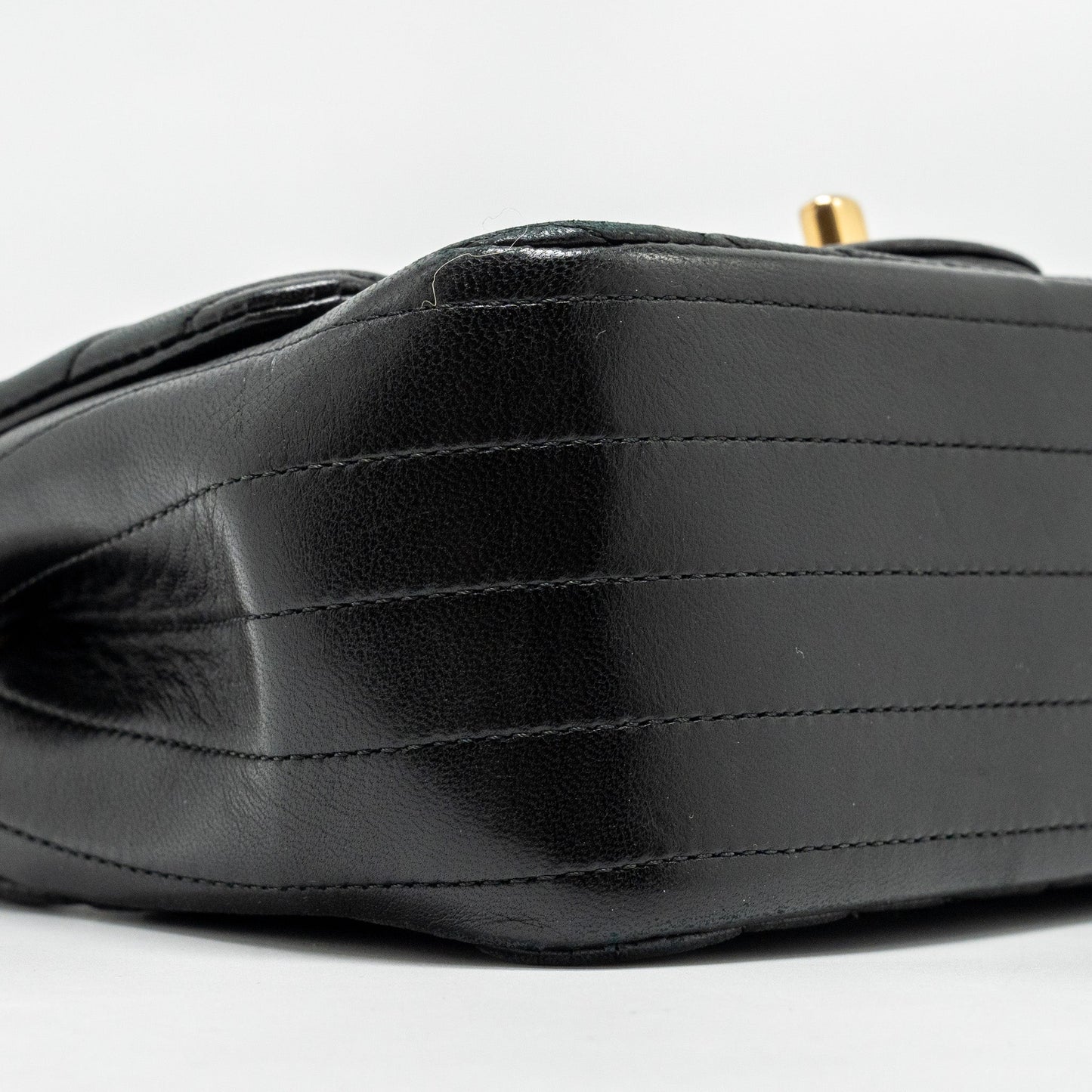 Chanel Mini Square Chevron Flap Bag Lambskin Black