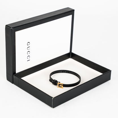 Gucci Leather Bracelet with Square G