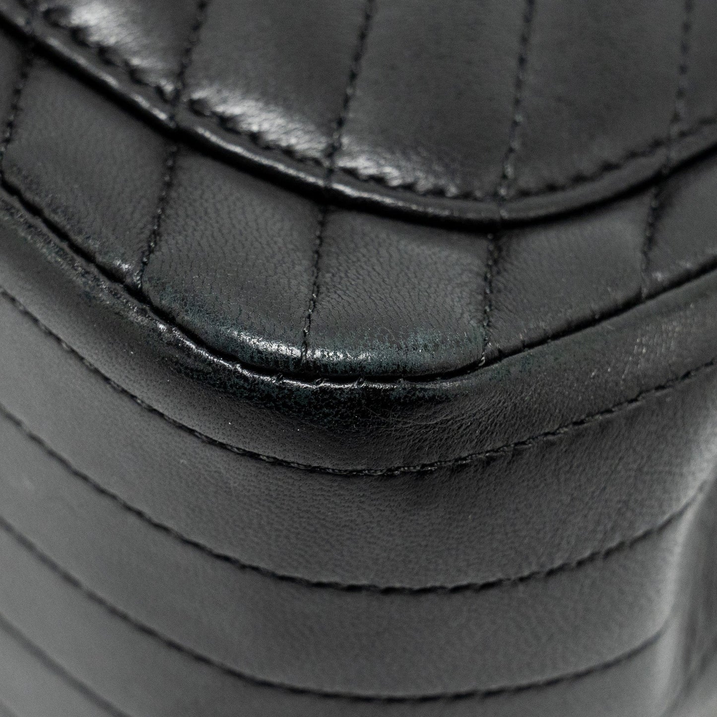Chanel Mini Square Chevron Flap Bag Lambskin Black
