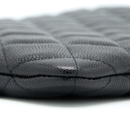 Chanel O Case Pouch Caviar Black L