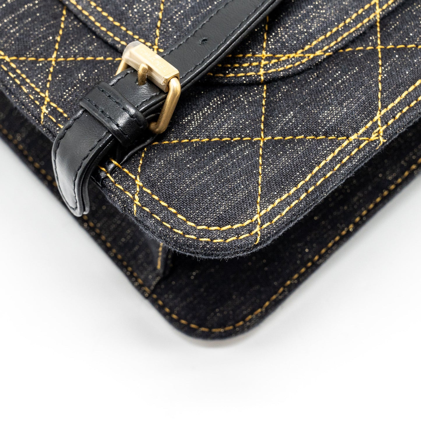 Chanel 23S flap backpack denim dark blue with brushed  (microchip)