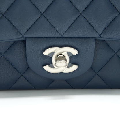 Chanel Mini Rectangular Flap bag Lambskin Blue