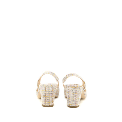 Chanel Size 36.5 Slings Shoes Tweed/Leather Multicolour