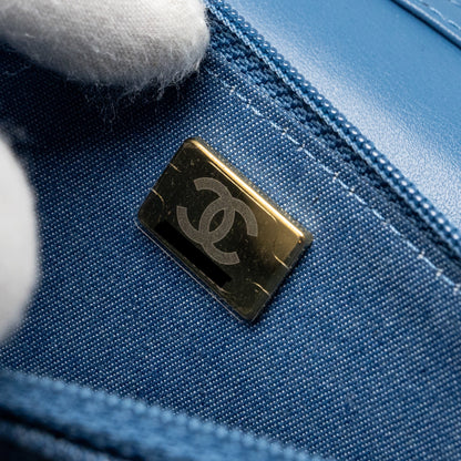 Chanel Pearl Crush Wallet on Chain Denim Blue  (Microchip)