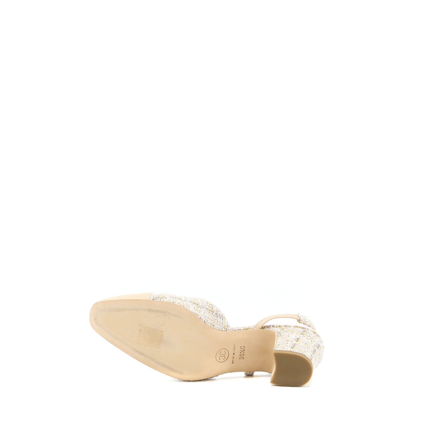 Chanel Size 36.5 Slings Shoes Tweed/Leather Multicolour