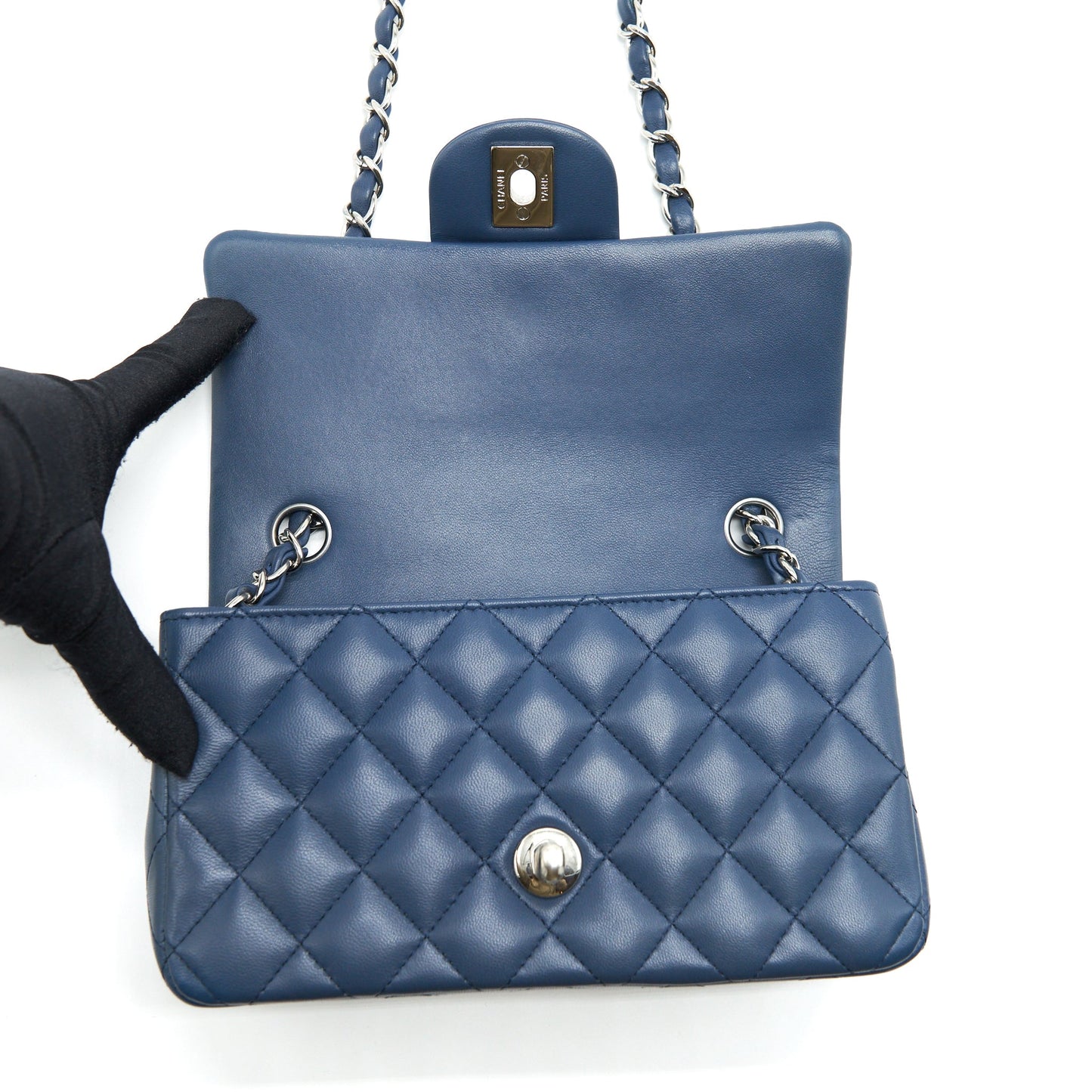 Chanel Mini Rectangular Flap bag Lambskin Blue