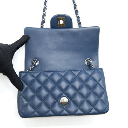 Chanel Mini Rectangular Flap bag Lambskin Blue