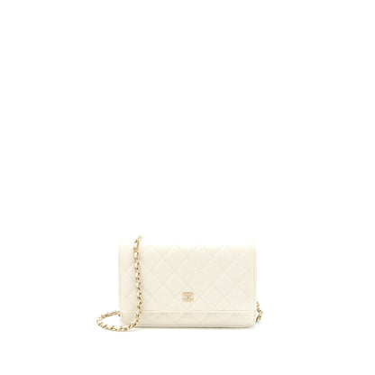 Chanel Classic Wallet On Chain Caviar White L (Microchip)