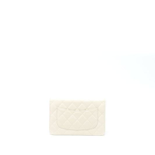 Chanel Classic Wallet On Chain Caviar White L (Microchip)