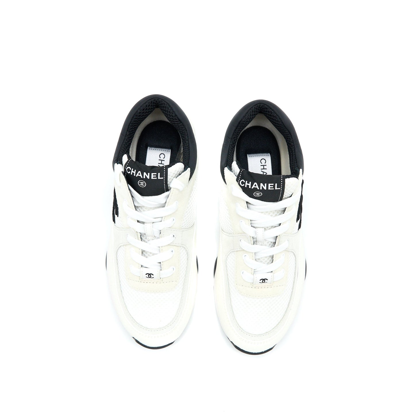 Chanel Size 38 CC Logo Sneaker Black/White