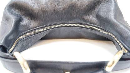 GUCCI Black Leather Horsebit Hobo Bag