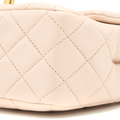 Chanel Pearl Crush Mini Square Lambskin Light Beige Brushed (Microchip)