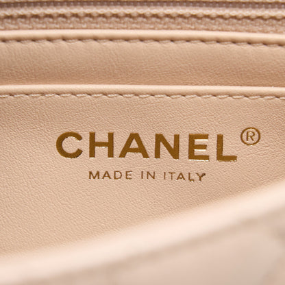 Chanel Pearl Crush Mini Square Lambskin Light Beige Brushed (Microchip)
