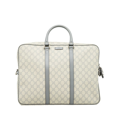 GUCCI Men's Monogram Canvas Briefcase Beige