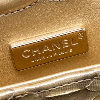 Chanel medium classic double flap bag python Gold