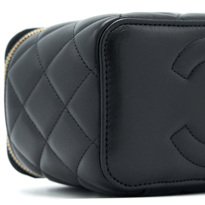 Chanel Pearl Crush Long Vanity Lambskin Black  (Microchip)