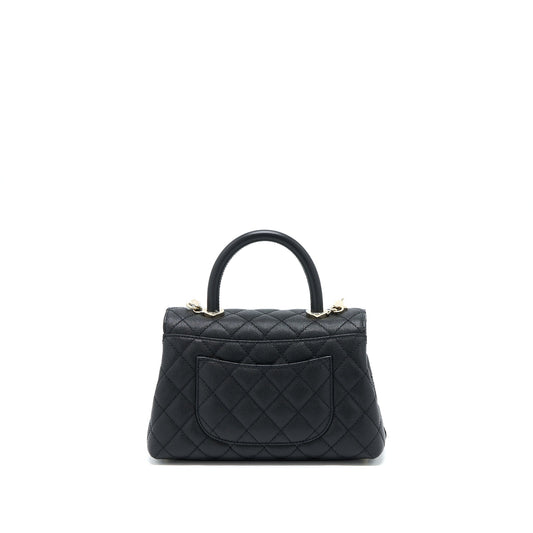 Chanel Small Coco Handle Caviar Black L (Microchip)