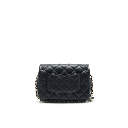 Chanel Logo Pearl Chain Mini Flap Bag