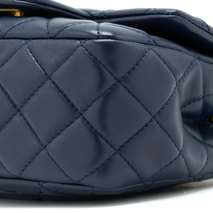 Chanel Pearl Crush Mini Square Lambskin Navy Brushed
