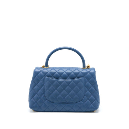 Chanel Medium Coco Handle Flap Bag Caviar Blue