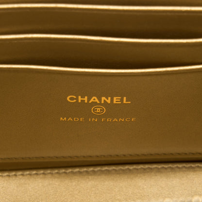 Chanel Pearl Crush Long Vanity Lambskin Black  (Microchip)