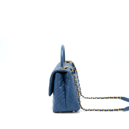 Chanel Medium Coco Handle Flap Bag Caviar Blue
