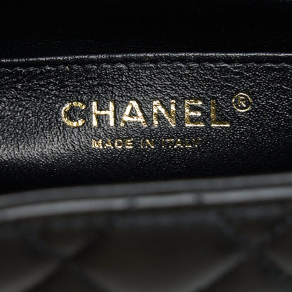 Chanel Mini Square Flap Bag Black Lambskin L