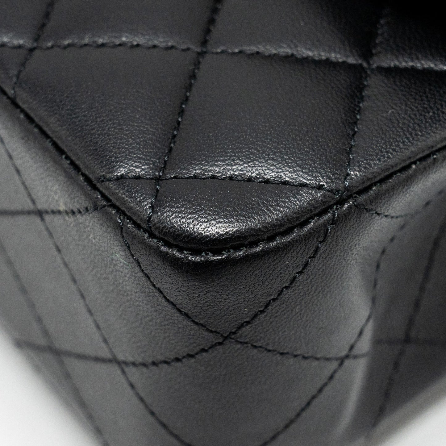 Chanel Medium Classic Double Flap Bag Lambskin Black  (Microchip)