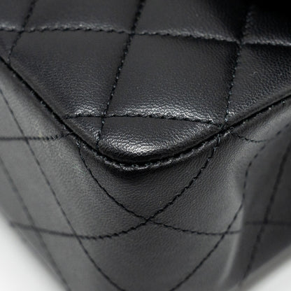 Chanel Medium Classic Double Flap Bag Lambskin Black  (Microchip)