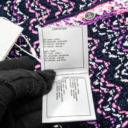 Chanel 21p Size 34 Pants Tweed Navy Blue/Purple/Pink