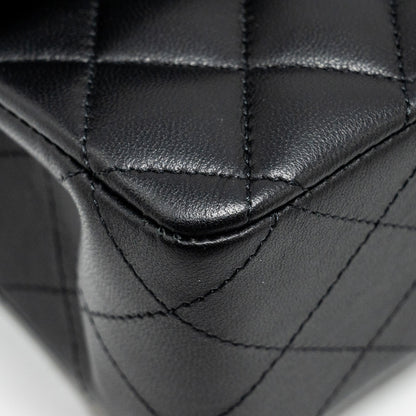 Chanel Medium Classic Double Flap Bag Lambskin Black  (Microchip)