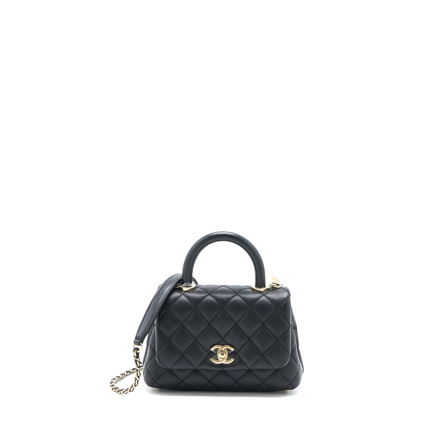 Chanel Mini Coco Handle Caviar Black L
