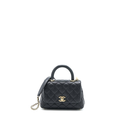 Chanel Mini Coco Handle Caviar Black L