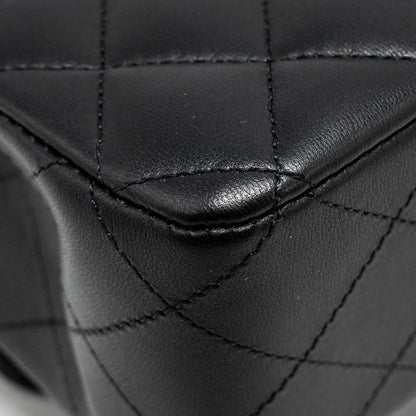 Chanel Medium Classic Double Flap Bag Lambskin Black  (Microchip)