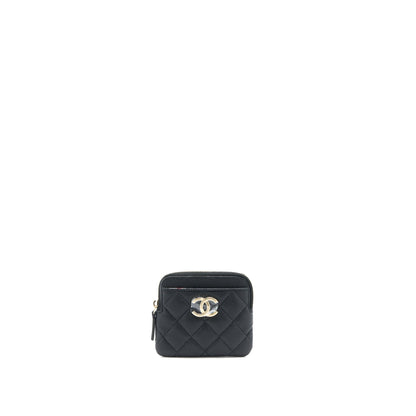 Chanel 23C Zipped Coin Purse Caviar Black L (Microchip)