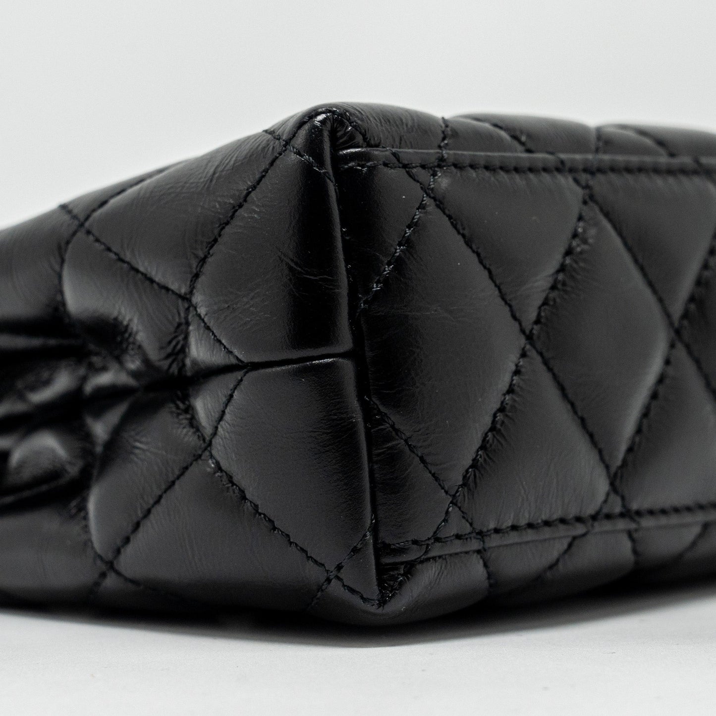 Chanel mini kelly shopping tote bag calfskin black  (microchip)