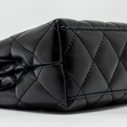 Chanel mini kelly shopping tote bag calfskin black  (microchip)