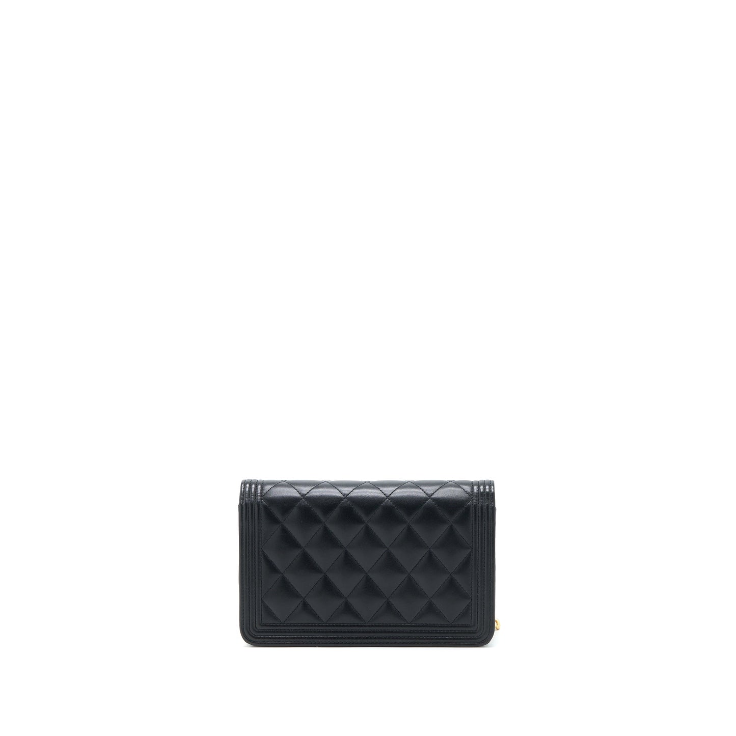 Chanel Boy Wallet on Chain Lambskin Black Brushed