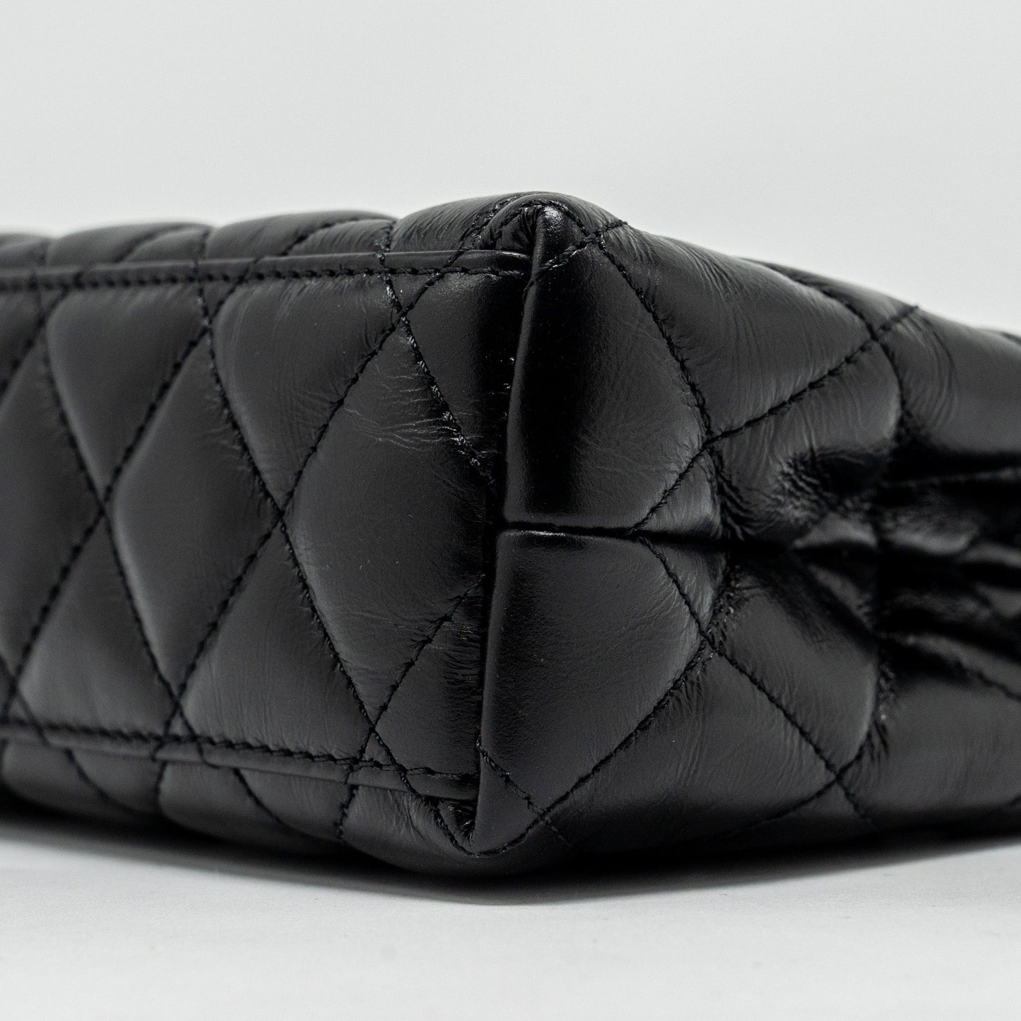 Chanel mini kelly shopping tote bag calfskin black  (microchip)