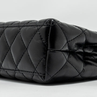 Chanel mini kelly shopping tote bag calfskin black  (microchip)